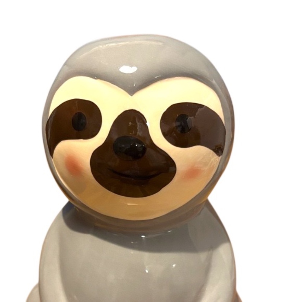 Gray Sloth Ceramic Piggy Bank - Picture 3 of 5